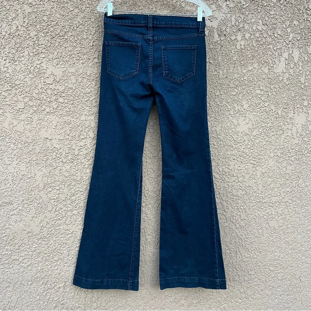 Free People Flare Jeans‎ Womens Size 26 Blue Boho Y2K Stretch Demin